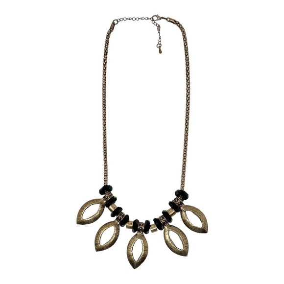 Goldtone, Rhinestone Statement Bib Necklace - Picture 3 of 4